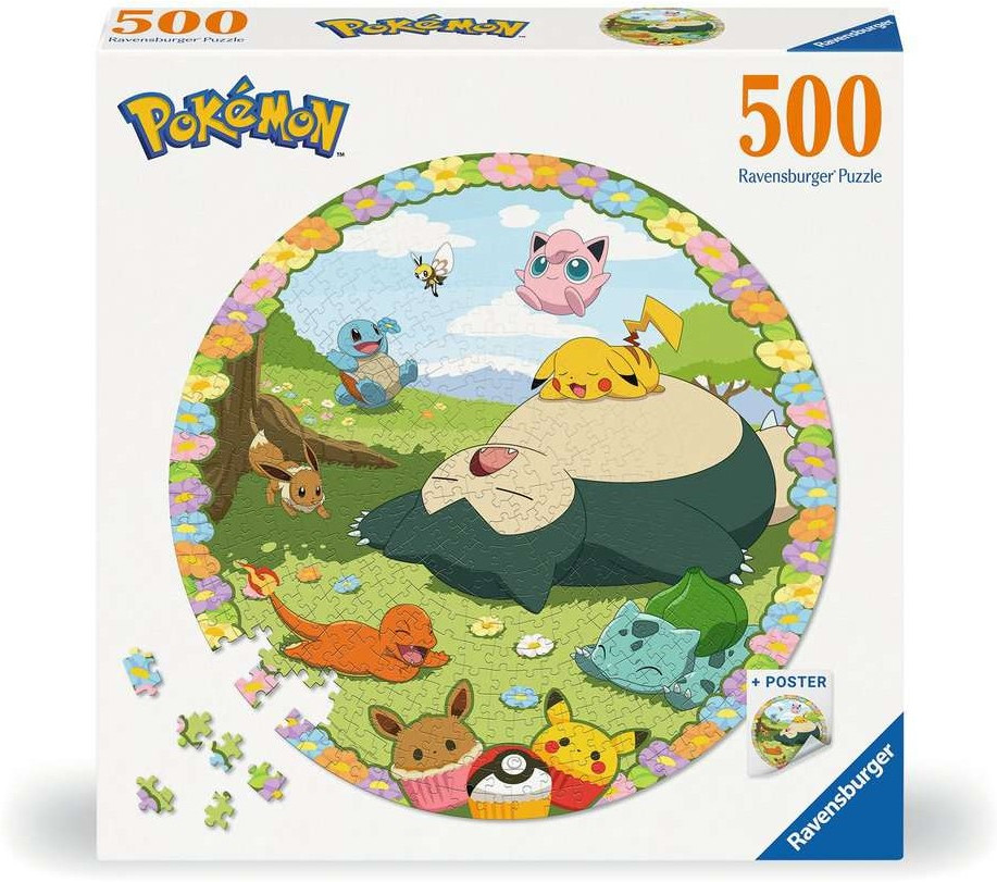 Pokemon Round Jigsaw Puzzle - Flowery Pokémon (500 pc)