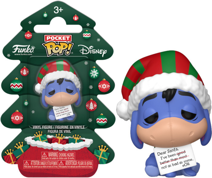 Winnie the Pooh Funko Pocket Pop! Figure: Eeyore (Holiday Tree)