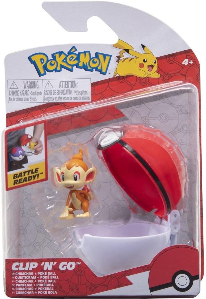 Pokemon Figure - Chimchar + Poke Ball (Clip 'n' Go)