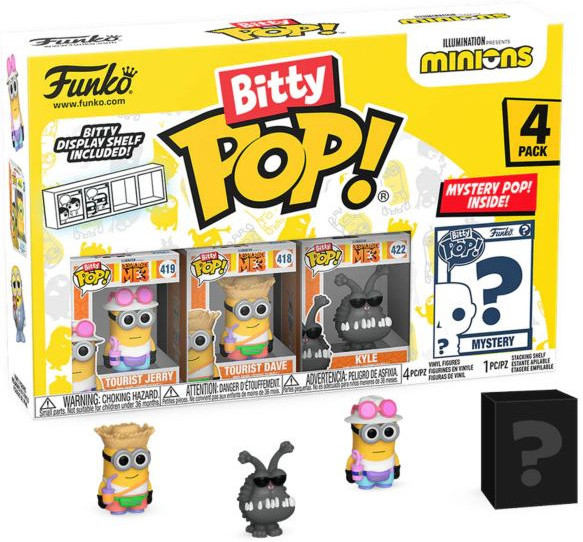 Minions Funko Bitty Pop! 4-Pack: Tourist Jerry / Tourist Dave / Kyle
