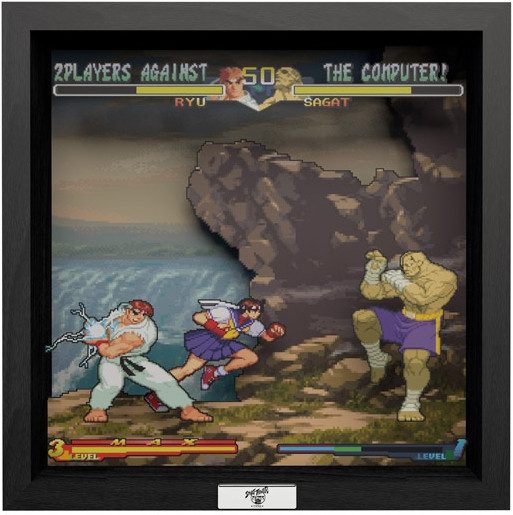 Pixel Frame - Street FIghter Alpha 2 - A Dramatic Battle (23cm x 23cm)
