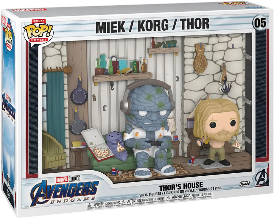 Marvel: Avengers Endgame Funko Pop! Moment Deluxe Vinyl: Miek/Thor/Korg - Thor's House