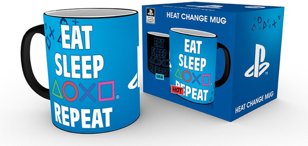 Playstation Heat Change Mug - Eat Sleep Repeat