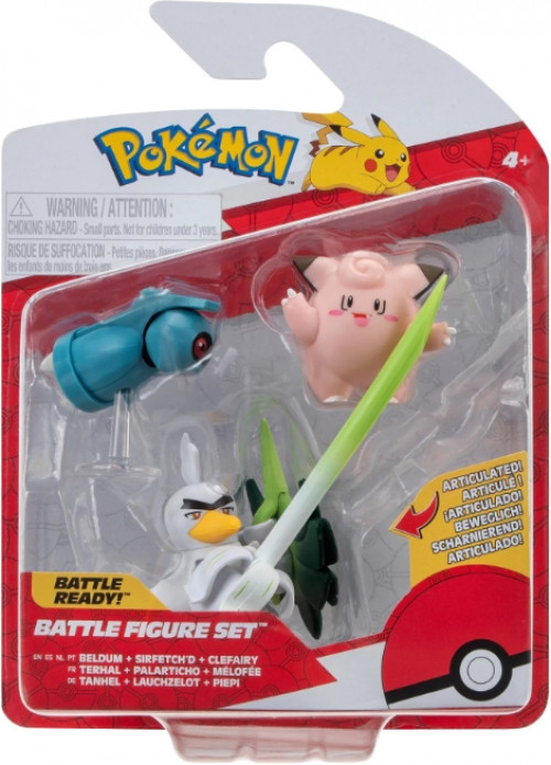 Pokemon Battle Figure Pack - Beldum, Sirfetch'd & Clefairy