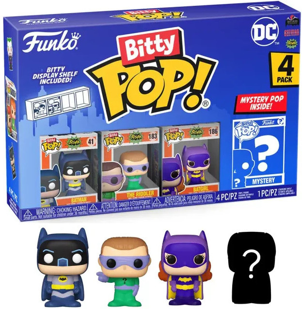 DC Batman Funko Bitty Pop! 4-Pack: Batman / The Riddler / Batgirl