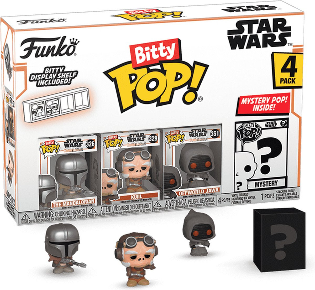 Star Wars: The Mandalorian Funko Bitty Pop! 4-Pack: The Mandalorian / Kuiil / Offworld Jawa