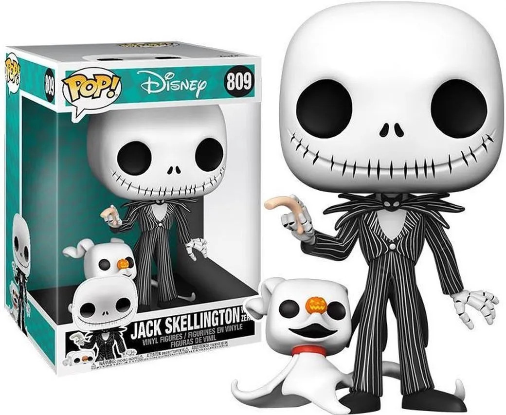 Disney Nightmare Before Christmas Funko Pop Vinyl: Jumbo Jack Skellington with Zero