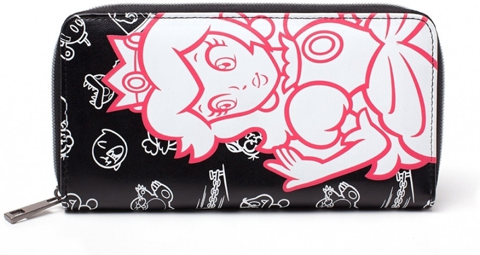 Nintendo - Peach Allaround Zipper Bifold Girls Wallet