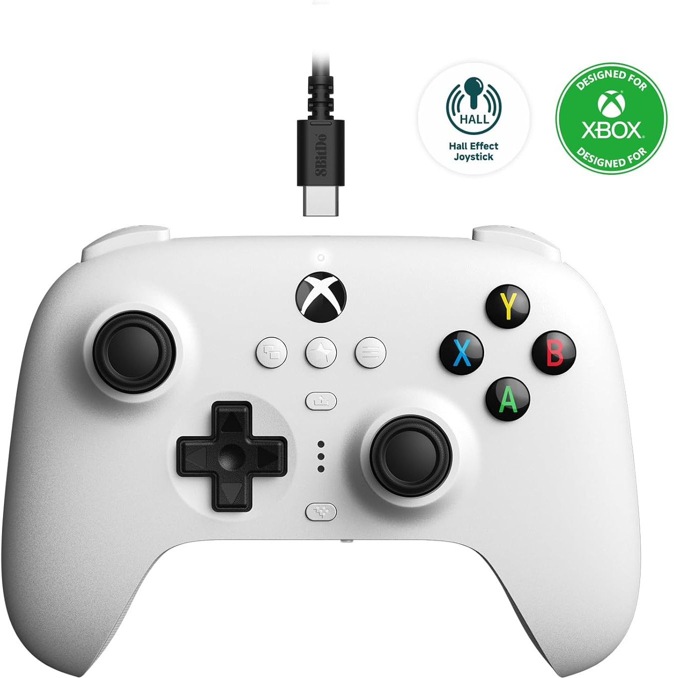 8Bitdo Ultimate Wired Controller for Xbox - White (Hall Effect)
