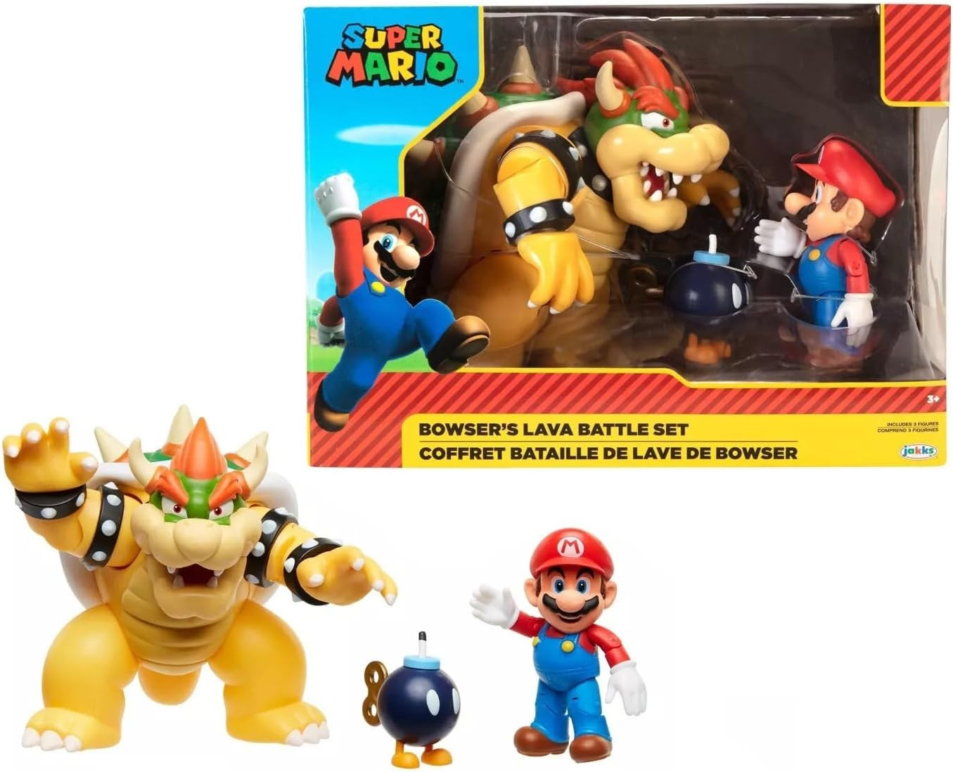 Super Mario Action Figure - Bowser Lava Battle Set