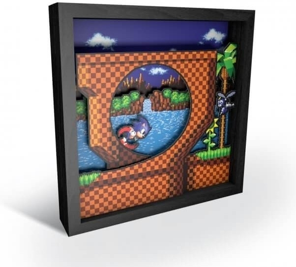 Pixel Frame - Sonic the Hegdehog Loop Scene (25cm x 25cm)