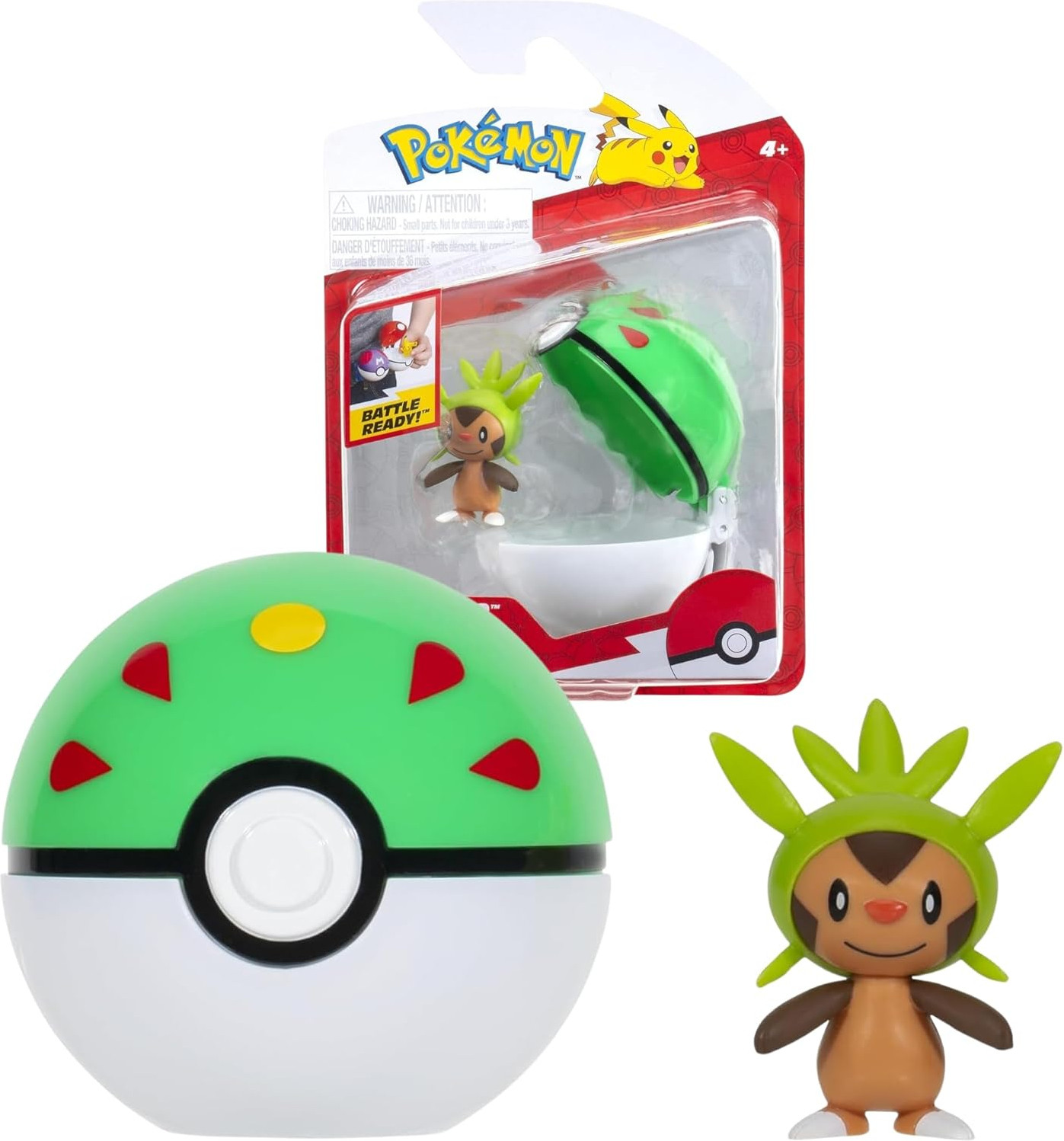 Pokemon Figure - Chespin + Friend Ball (Clip 'n' Go)