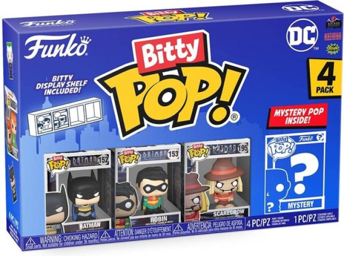 DC Batman Funko Bitty Pop! 4-Pack: Batman / Robin / Scarecrow