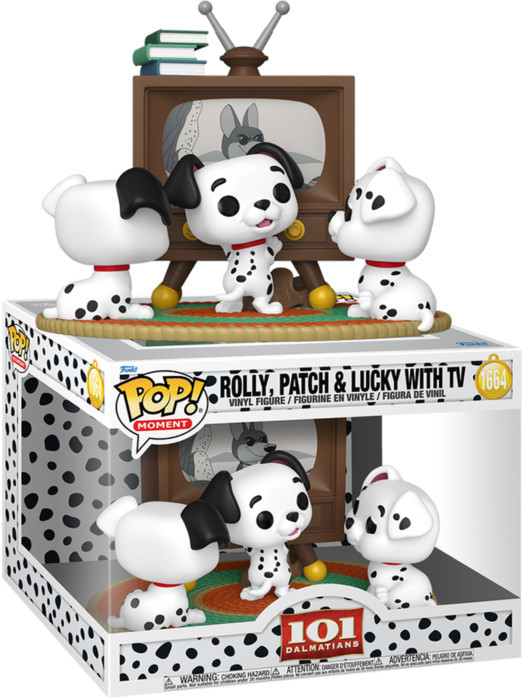 Disney 101 Dalmatians (1961) Funko Pop! Moment Vinyl: Rolly, Patch & Lucky with TV