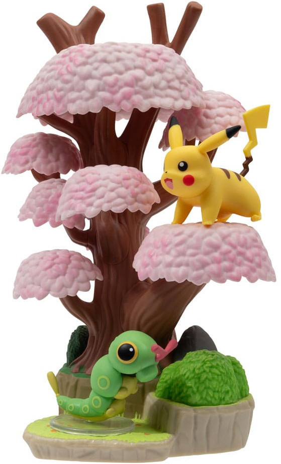Pokemon Vinyl Figures Select Environment Serie - Spring Forest & Caterpie & Pikachu