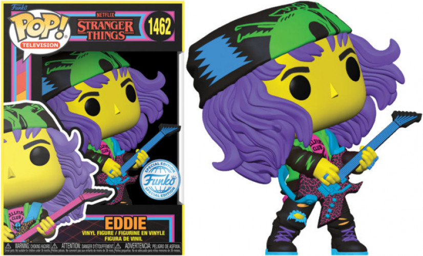 Stranger Things Funko Pop Vinyl: Eddie with Guitar (Blacklight)