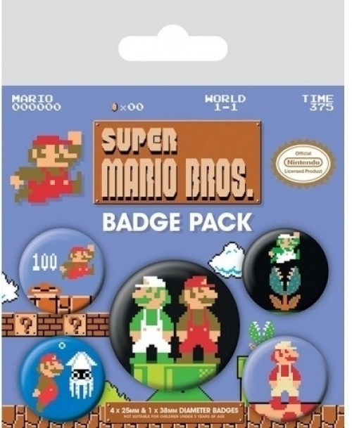 Super Mario Bros Pin Badge Pack