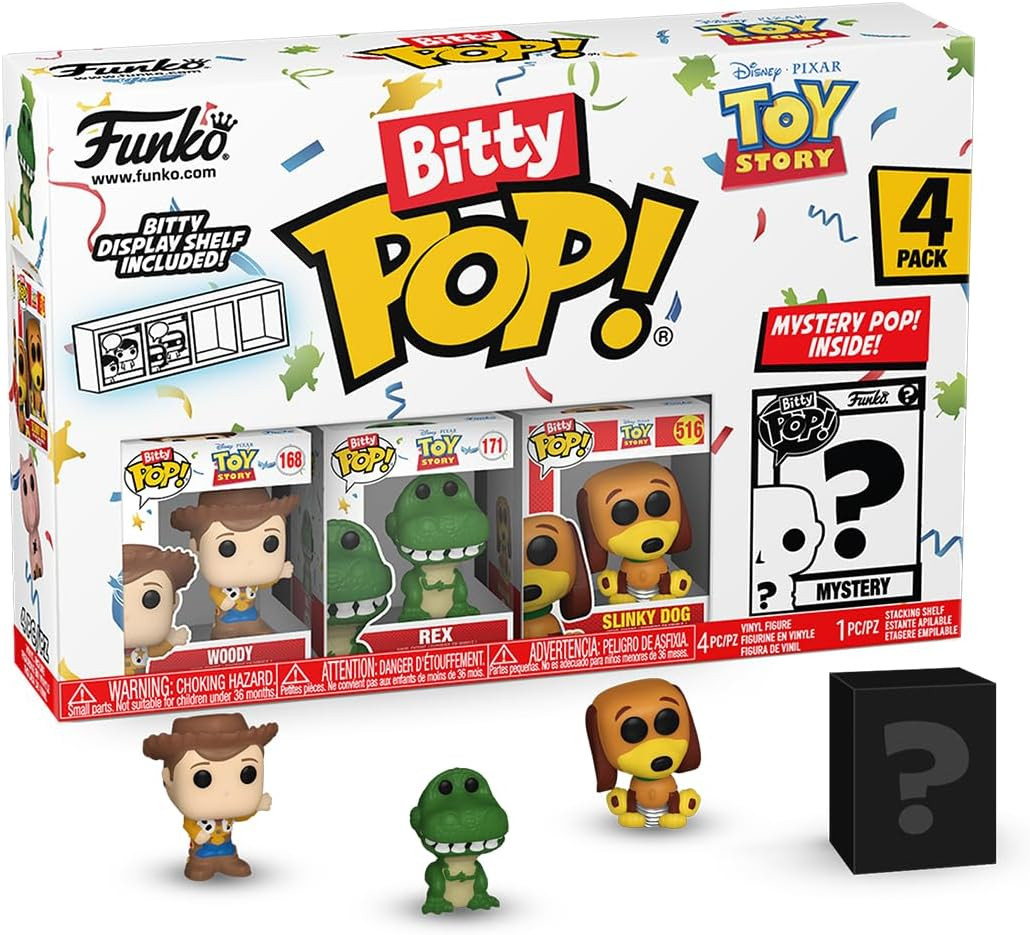 Toy Story Funko Bitty Pop! 4-Pack: Woody / Rex / Slinky Dog