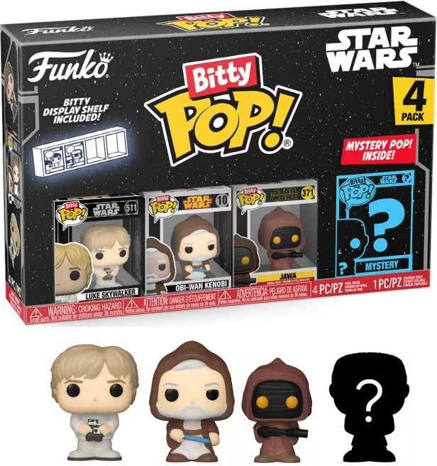 Star Wars Funko Bitty Pop! 4-Pack: Luke Skywalker / Obi-Wan Kenobi / Jawa