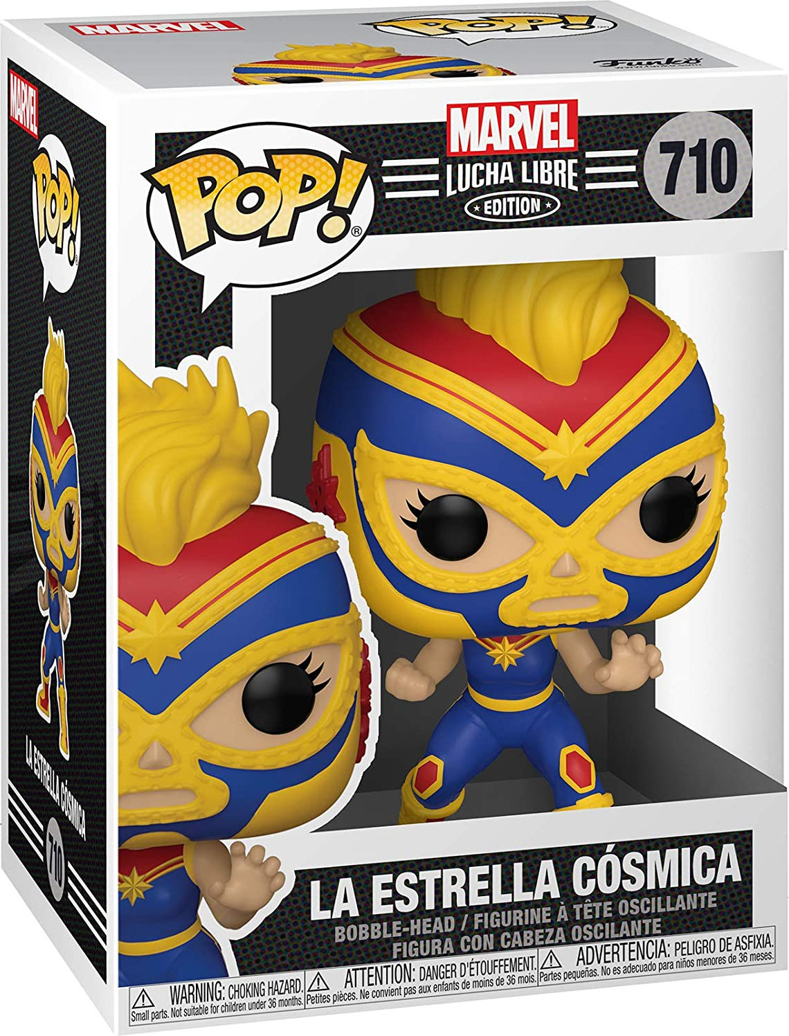 Marvel Lucha Libre Funko Pop Vinyl: La Estrella Cosmica (Captain Marvel)