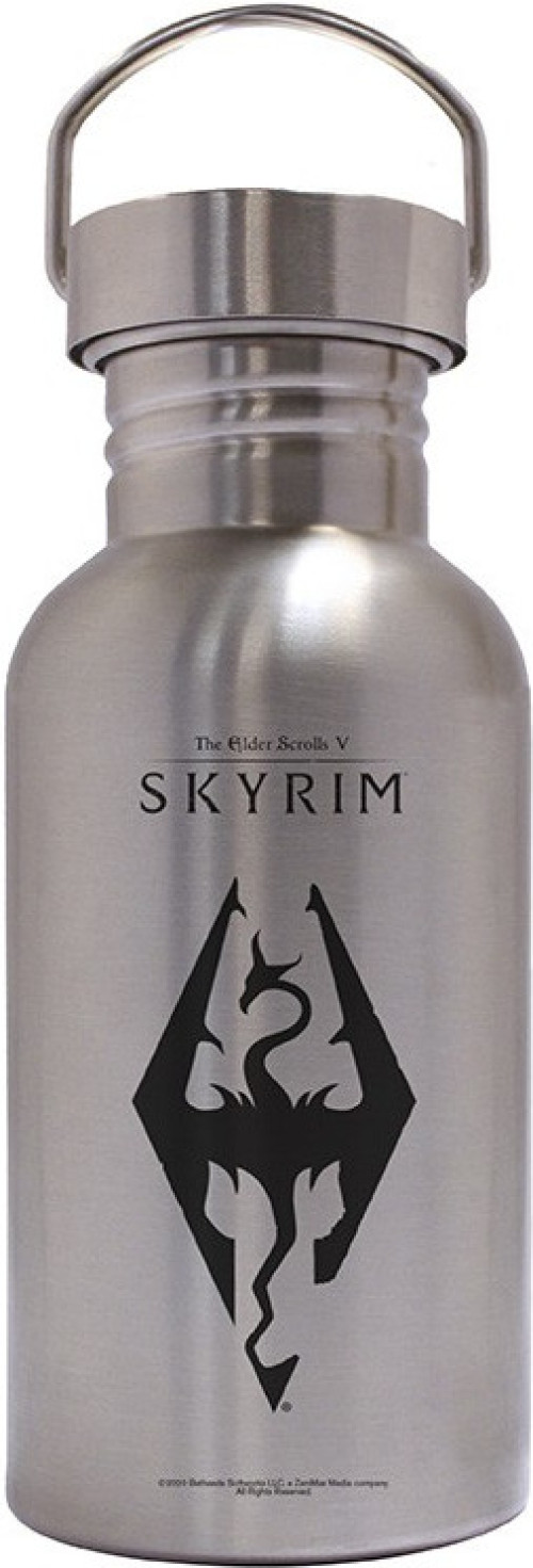 Skyrim Steel Canteen Bottle - Seal of Akatosh
