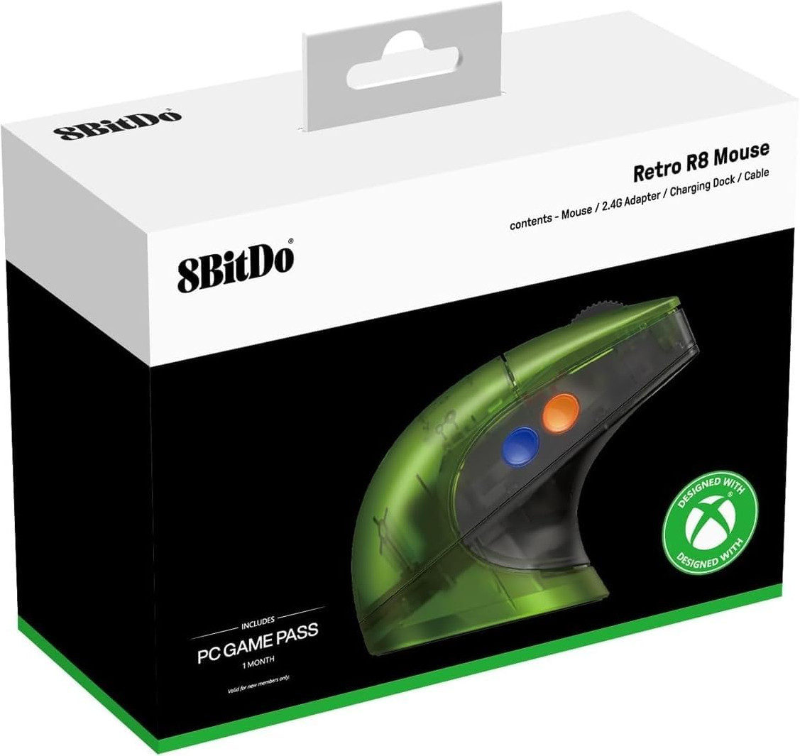 8BitDo Retro R8 Mouse - Xbox Edition