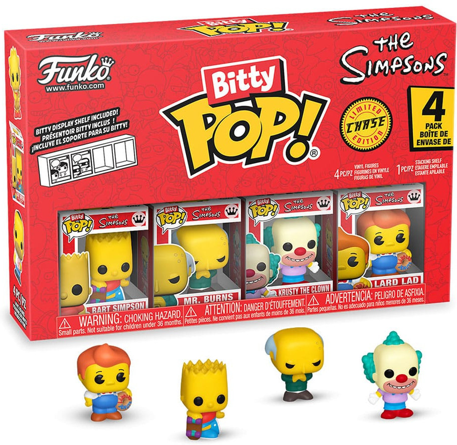 The Simpsons Funko Bitty Pop! 4-Pack: Bart Simpson / Mr. Burns / Krusty the Clown / Chase Figuur