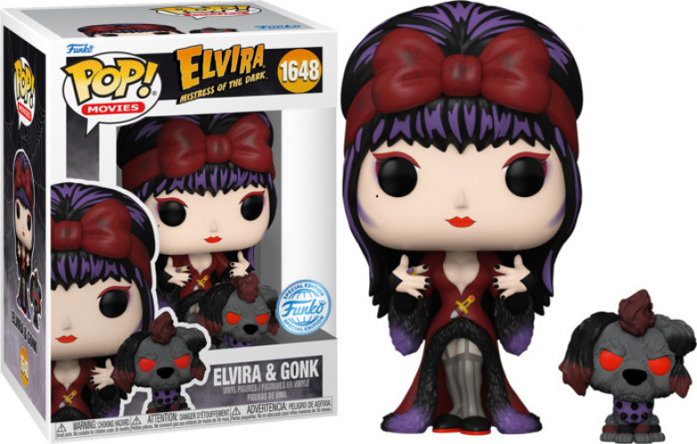 Elvira Mistress of the Dark Funko Pop Vinyl: - Elvira & Gonk (Moonlight) (Special Edition)