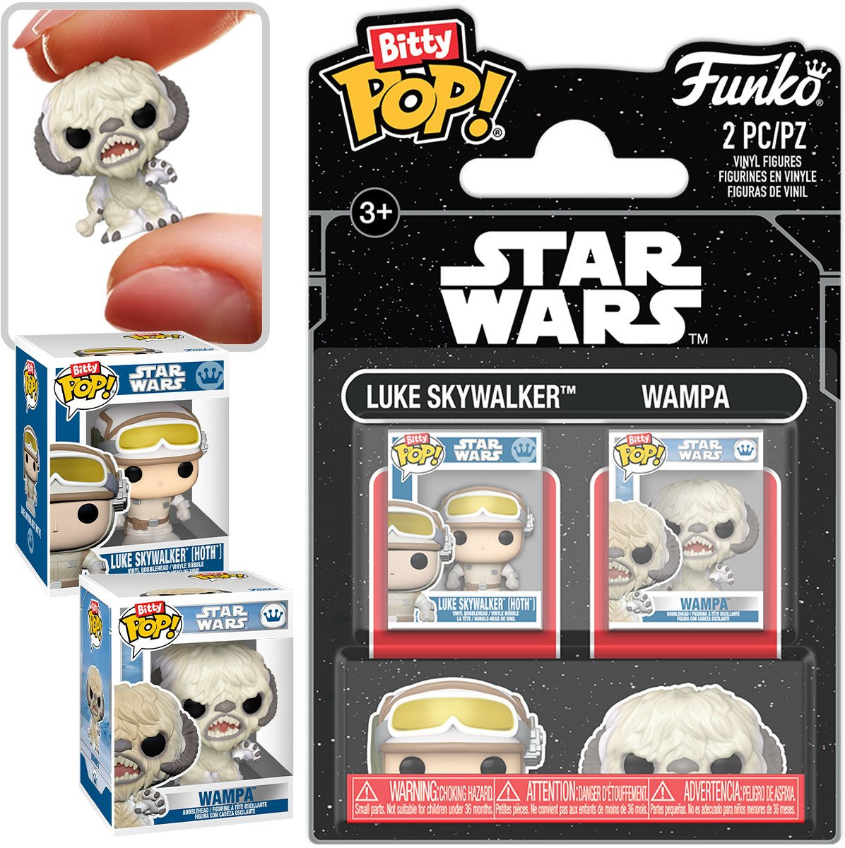 Star Wars Funko Bitty Pop! 2-Pack: Luke Skywalker & Wampa