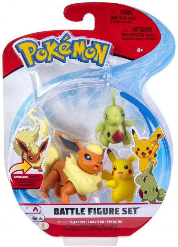 Pokemon Battle Figure Pack - Flareon, Larvitar, Pikachu