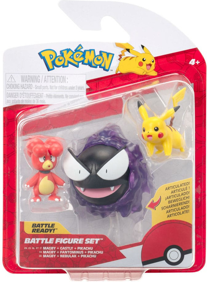 Pokemon Battle Figure Pack - Magby, Pikachu & Gastly