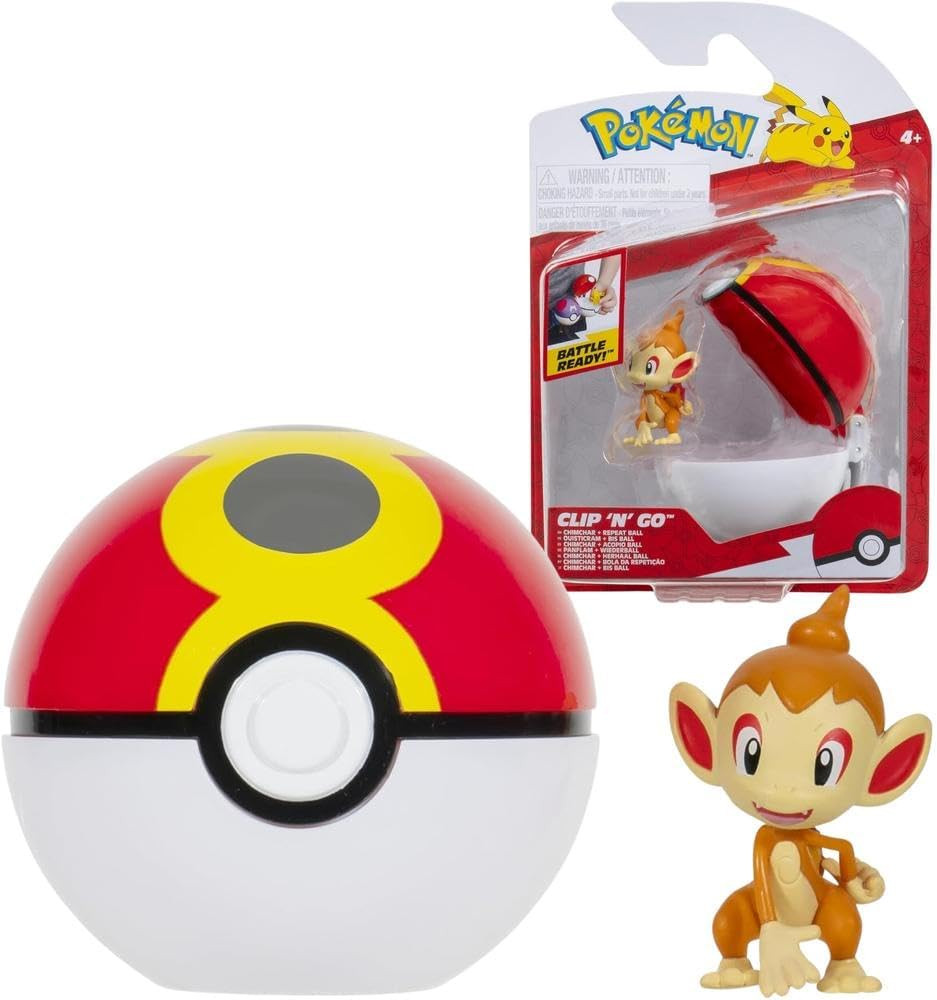 Pokemon Figure - Chimchar + Repeat Ball (Clip 'n' Go)