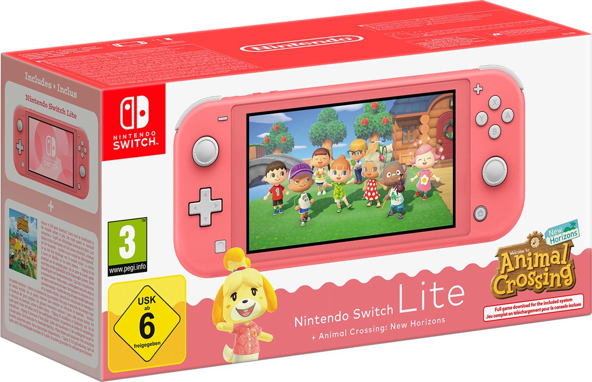 Nintendo Switch Lite (Coral) + Animal Crossing New Horizon (Digital)