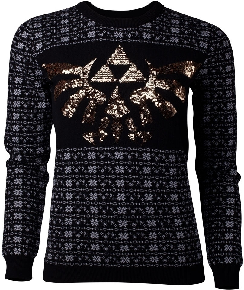 Zelda - Tri-Force Glitter Knitted Women's Christmas Sweater