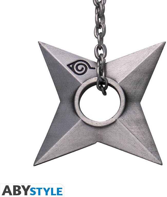 Naruto Shippuden - Metal Shuriken Konoha Keychain