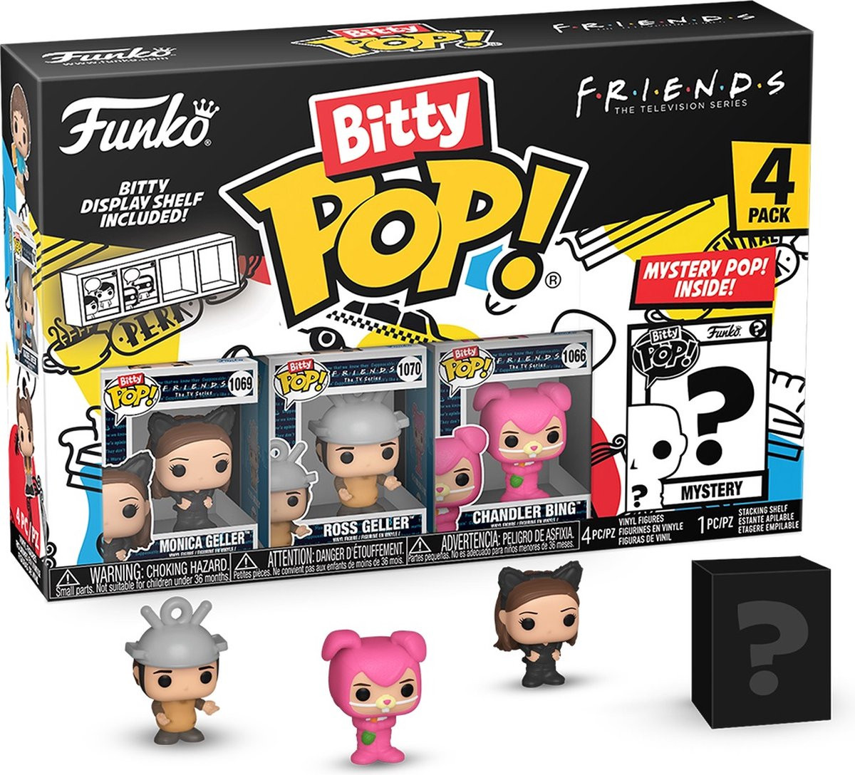 Friends Funko Bitty Pop! 4-Pack: Monica Geller / Ross Geller / Chandler Bing