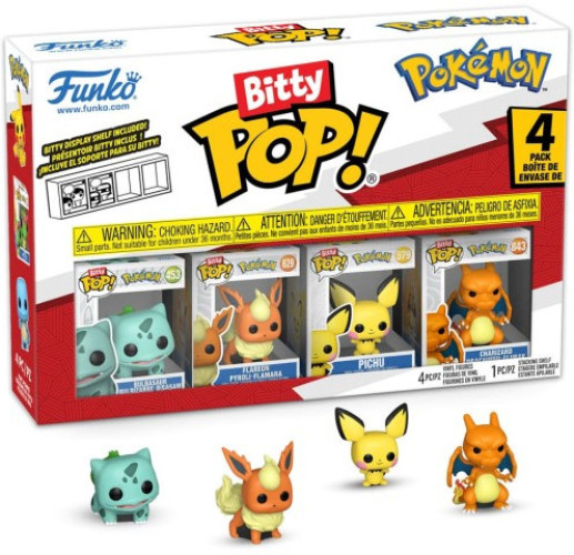 Pokémon Funko Bitty Pop! 4-Pack: Bulbasaur / Flareon / Pichu / Charizard