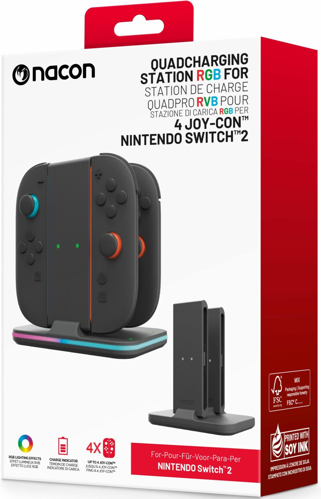 Nacon Switch 2 Quad Charger For 4 Joy-Con Controllers