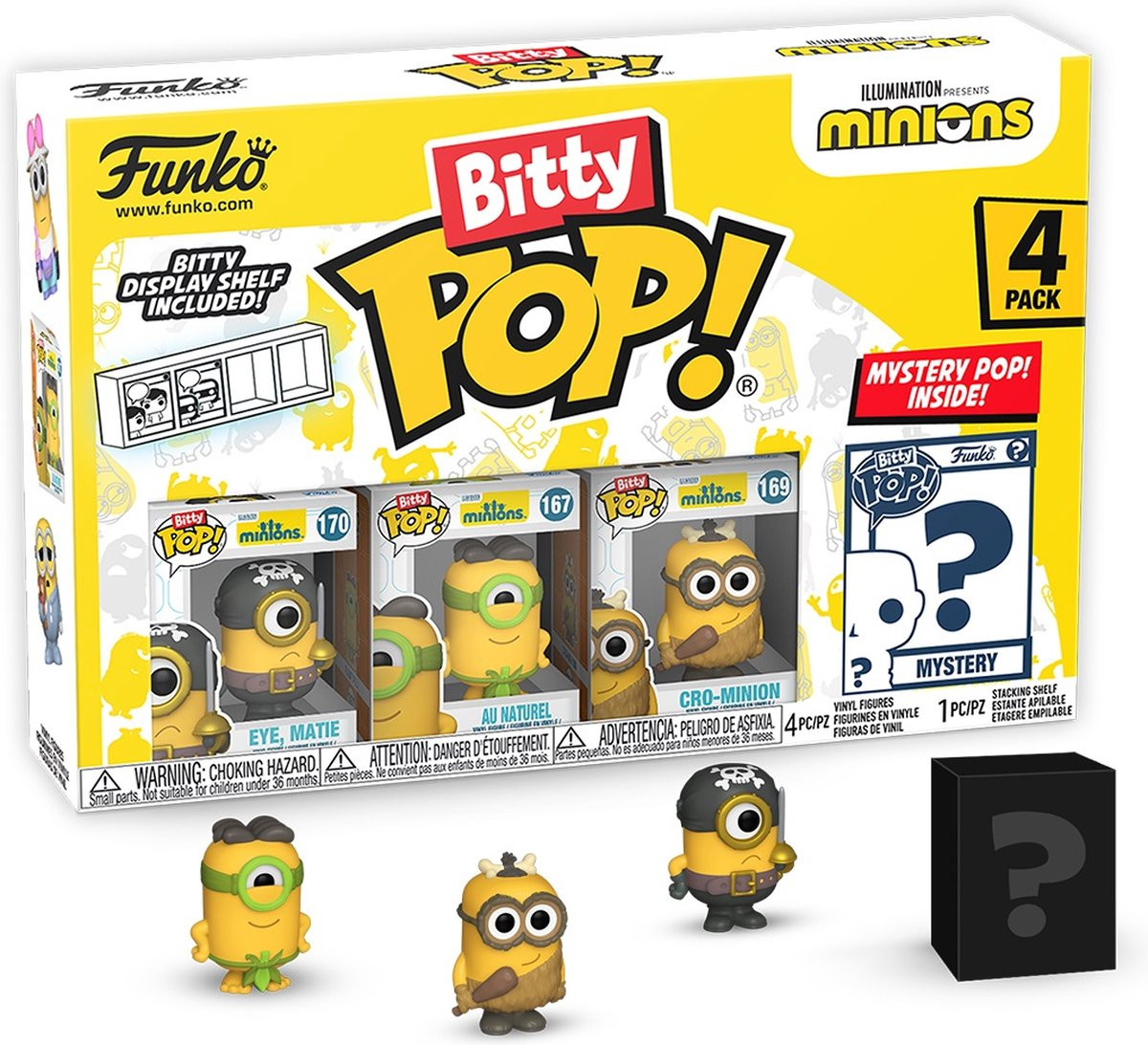 Minions Funko Bitty Pop! 4-Pack: Eye, Matie / Au Naturel / Cro-Minion