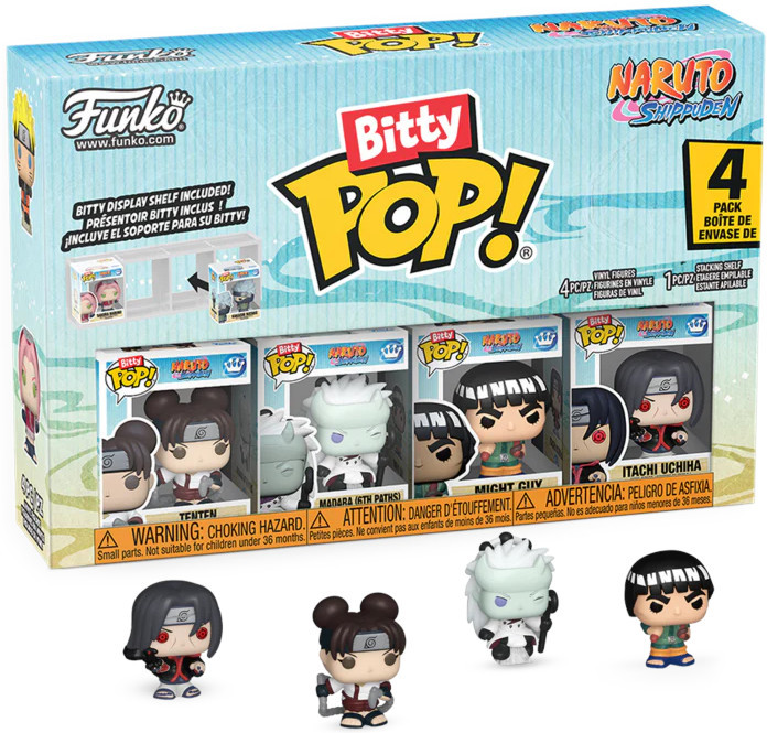 Naruto Shippuden Funko Bitty Pop! 4-Pack: Tenten / Madara / Might Guy / Itachi Uchiha