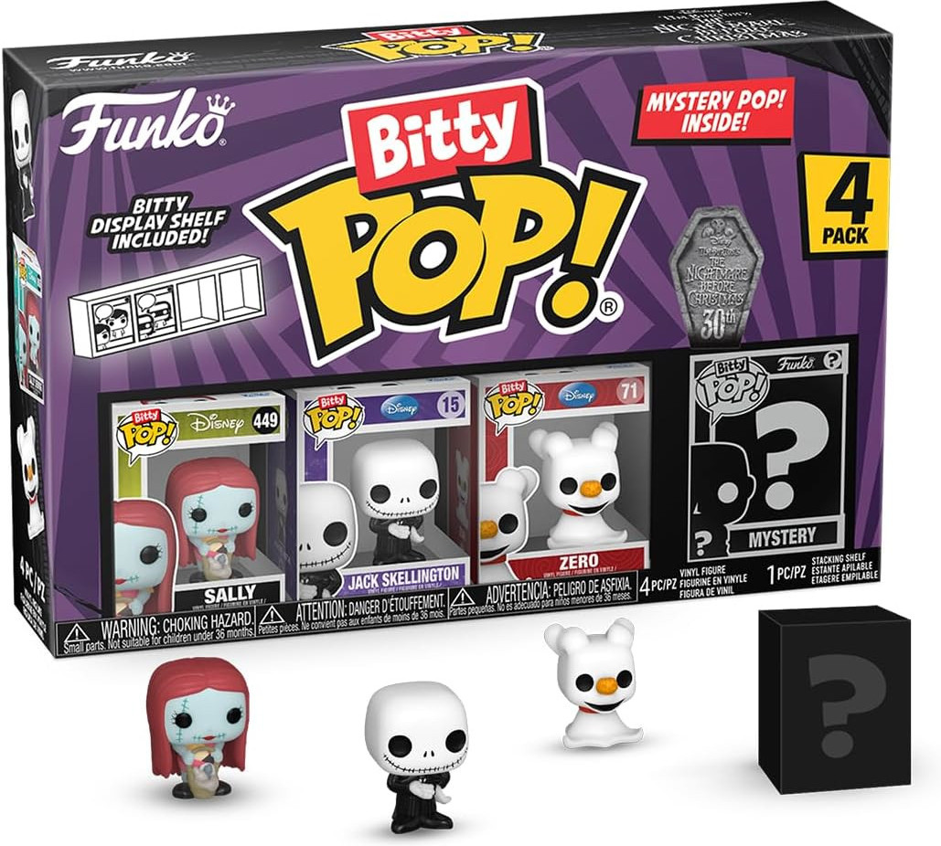 The Nightmare Before Christmas 30th Anniversary Funko Bitty Pop! 4-Pack: Sally / Jack Skellington / Zero