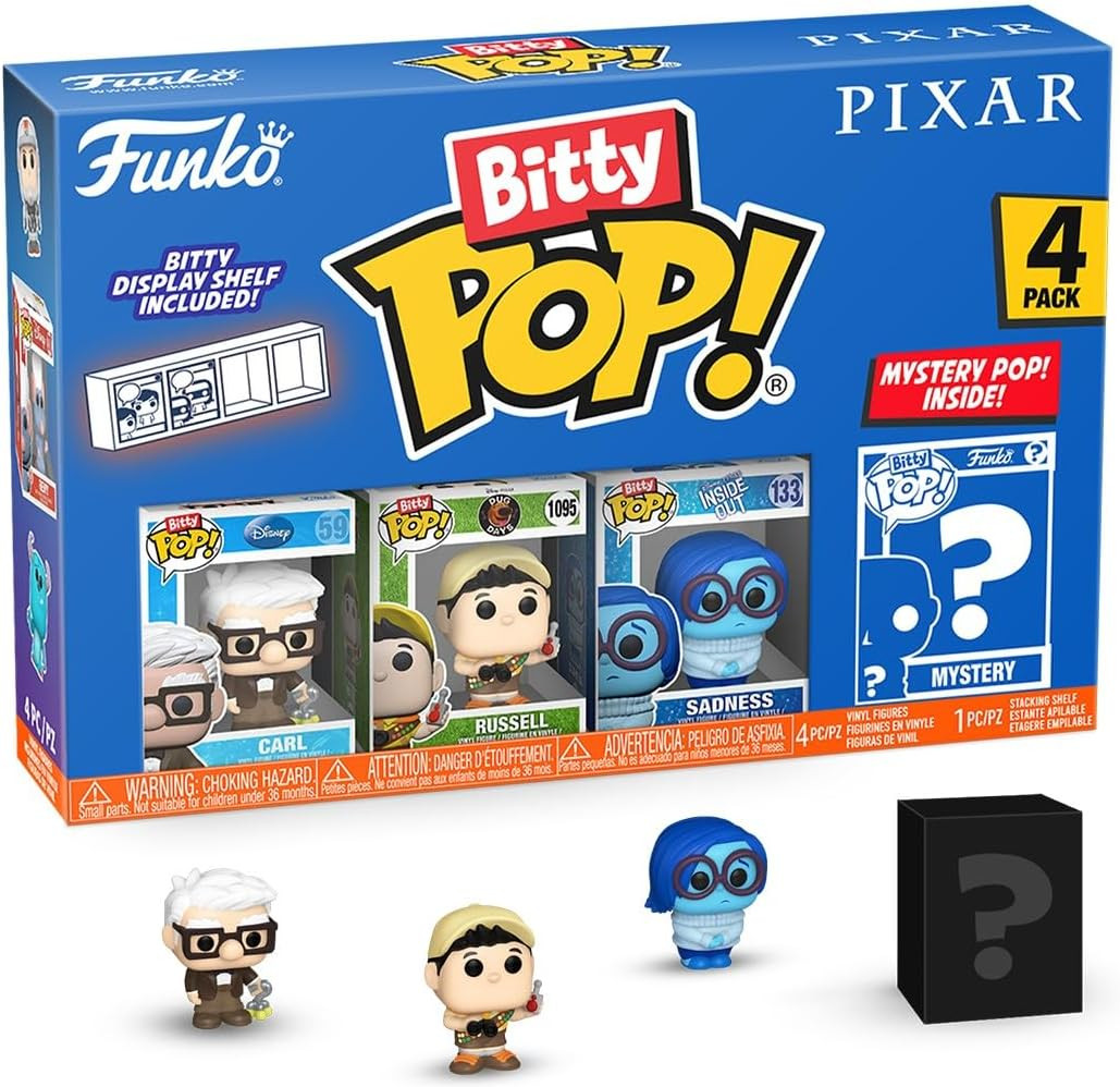 Pixar Funko Bitty Pop! 4-Pack: Carl / Russel / Sadness