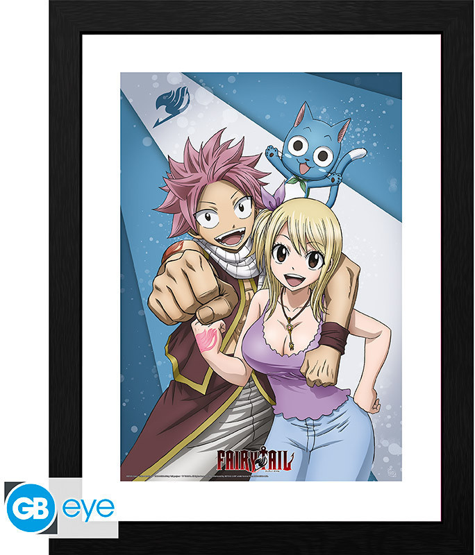 Fairy Tail Framed Print - Natsu & Lucy (30x40cm)