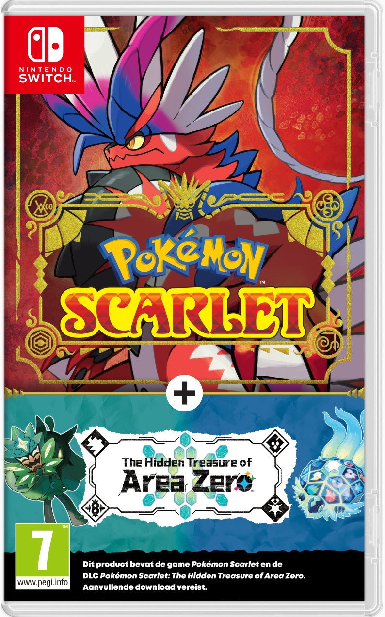 Pokemon Scarlet + The Hidden Treasure of Area Zero DLC (verpakking Frans, game Engels)