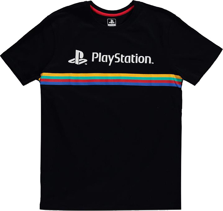 Playstation – Color Stripe Logo – T-shirt