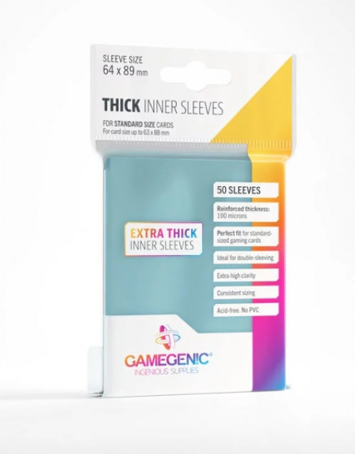 GameGenic – Thick Inner Card Sleeves Transparant (50 stuks)