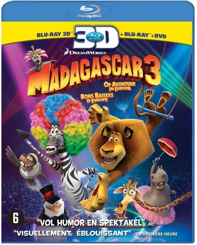 Madagascar 3 3D (3D & 2D Blu-ray + DVD)