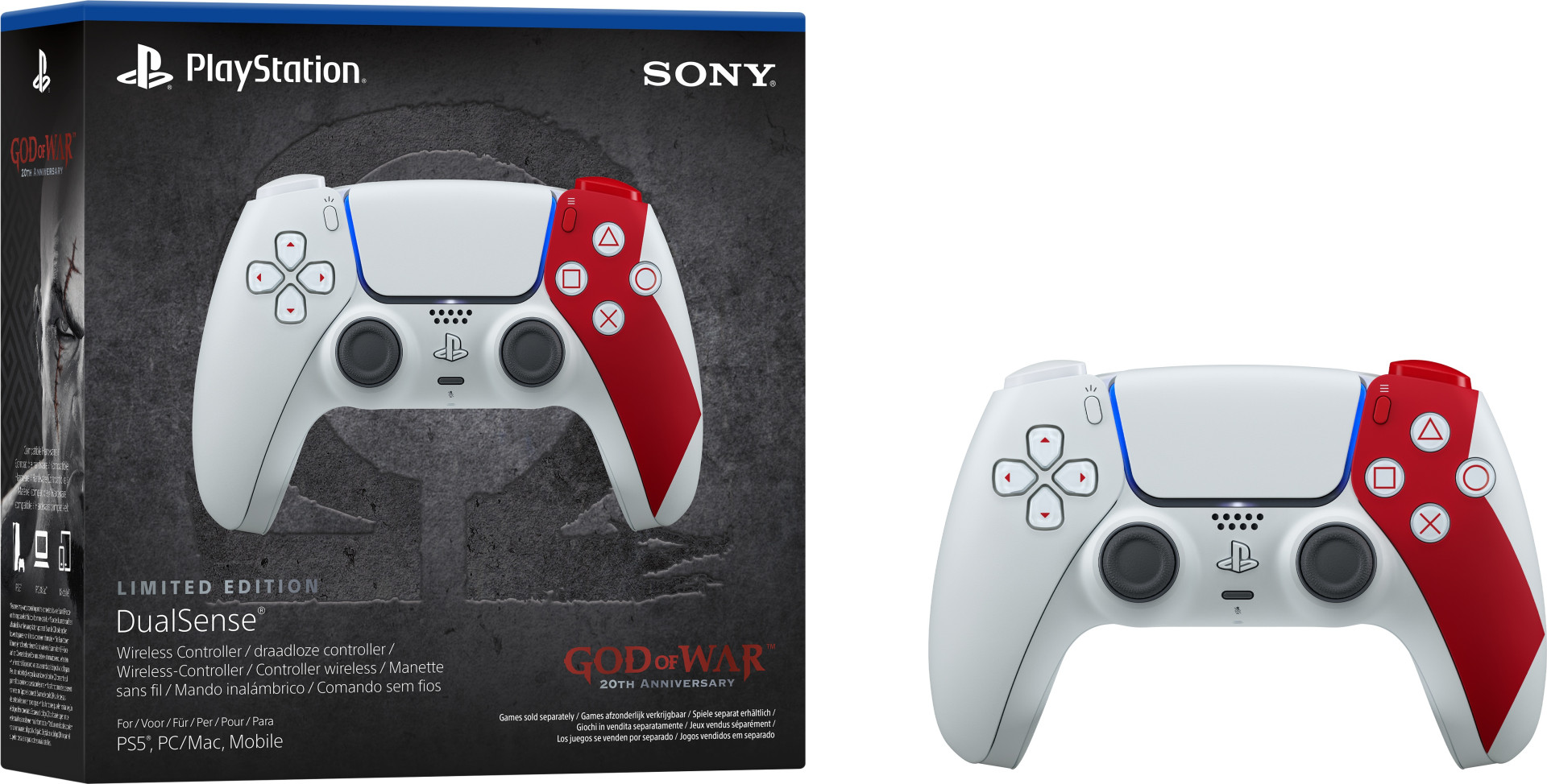 Sony DualSense Wireless Controller – God of War 20th Anniversary Limited Edition