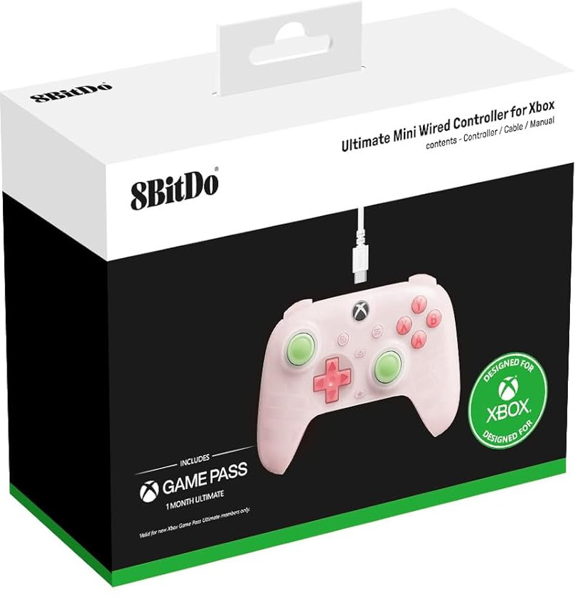 8BitDo Ultimate Mini Wired Controller – Translucent Pink